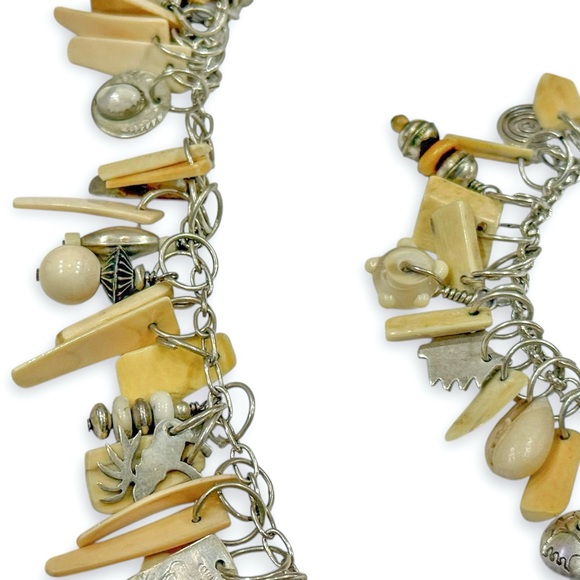 Stunning Harold Lujan Sterling, Fossilized Walrus Tusk Necklace and Bracelet Set - Picture 9 of 16